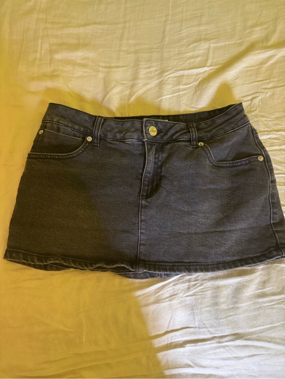Garage Black Micro Mini Denim Skirt